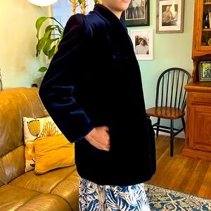 Fur coat VINTAGE SASSON Navy blue GLENOIT LUXURY FABRIC